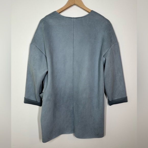 Zara Powder Blue Faux Suede Jacket XS - Picture 6 of 6